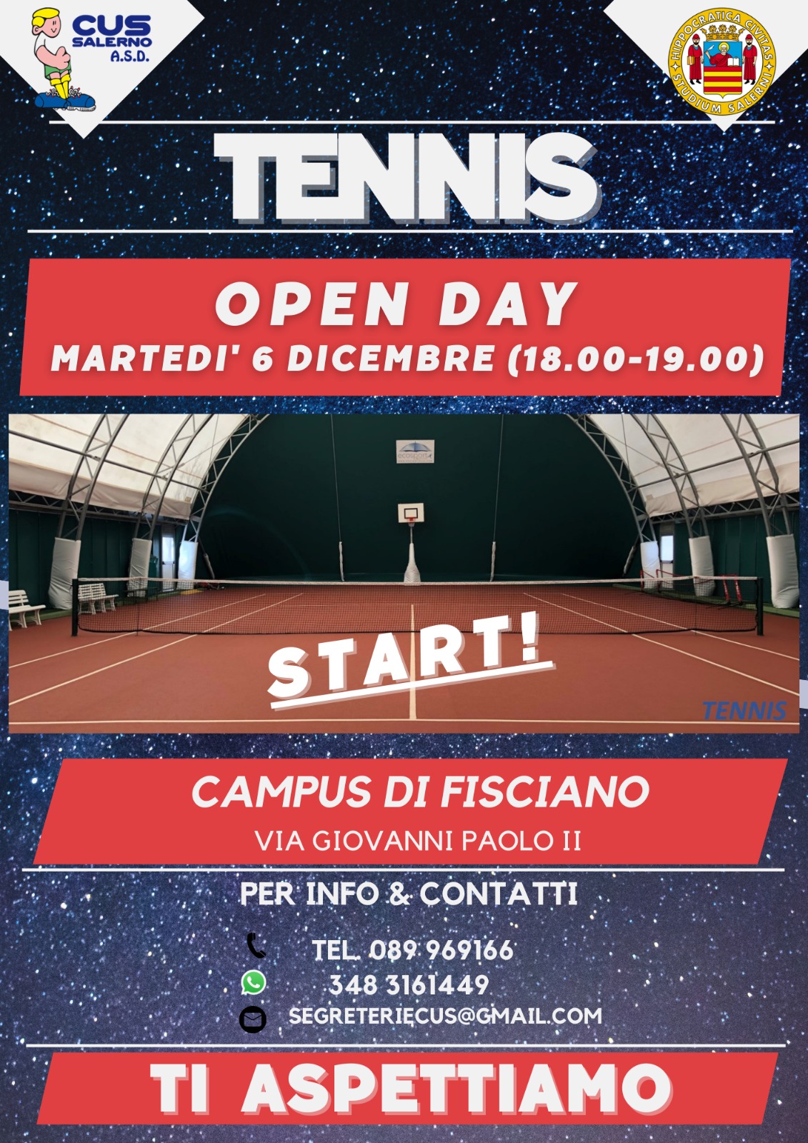 Tennis Un Open Day Al Campus Di Fisciano C U S Salerno A S D